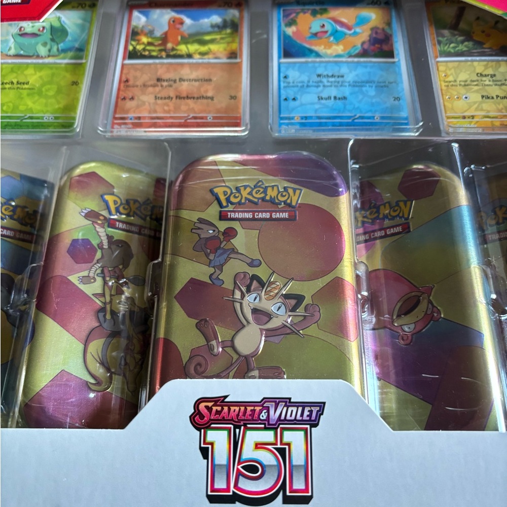Pokémon 151 5 Mini Tin Set (MEOWTH) with 4 Promo Cards SEALED BOX - Picture 2 of 15